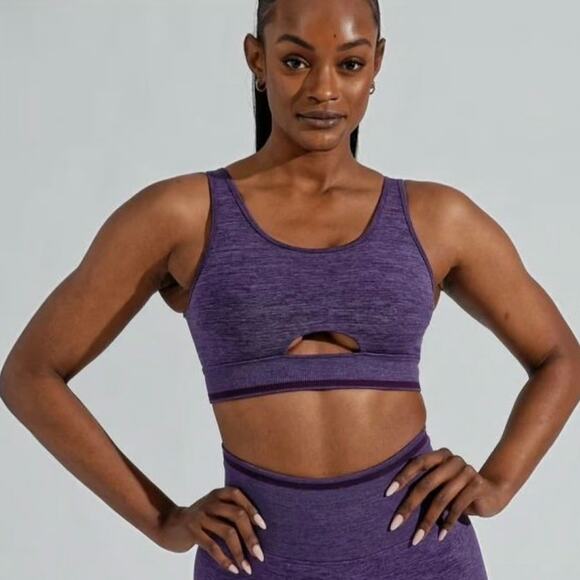 BBL BuffBunny Lift Seamless Reversible Sports Bra Eggplant Purple M 36 A B C - Picture 6 of 13